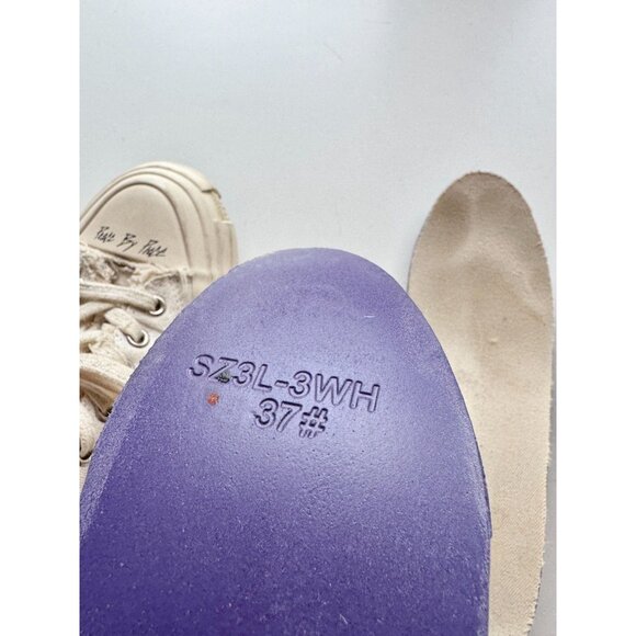 xVESSEL G.O.P. White Frayed Canvas "Peace By Piece" Slip On Sneakers, Size M5/W7 - Picture 15 of 16